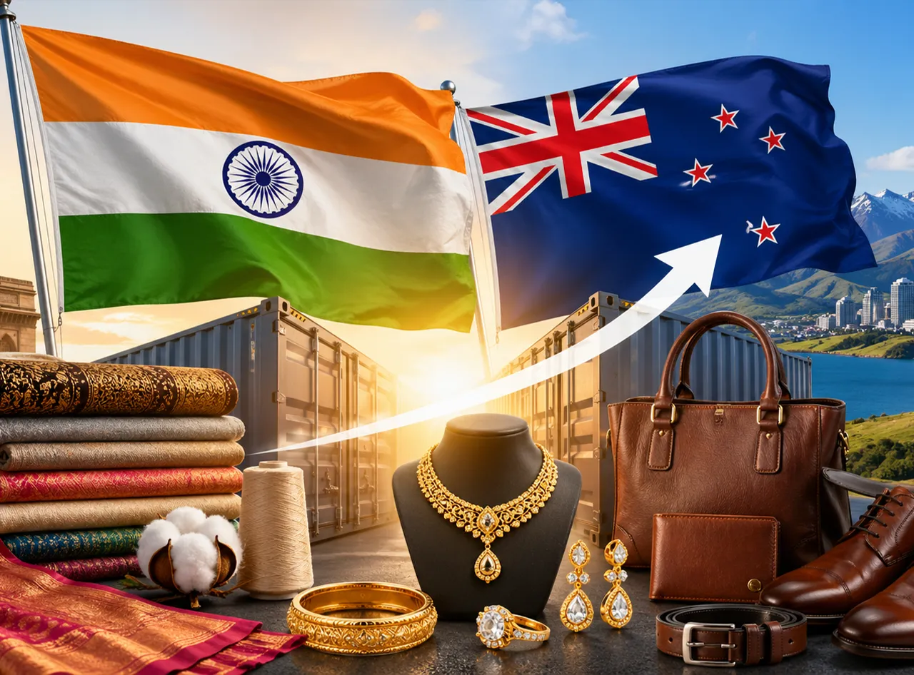 Free Trade Agreement Set to Boost Textiles, Jewellery, and Leather Exports from India to New Zealand