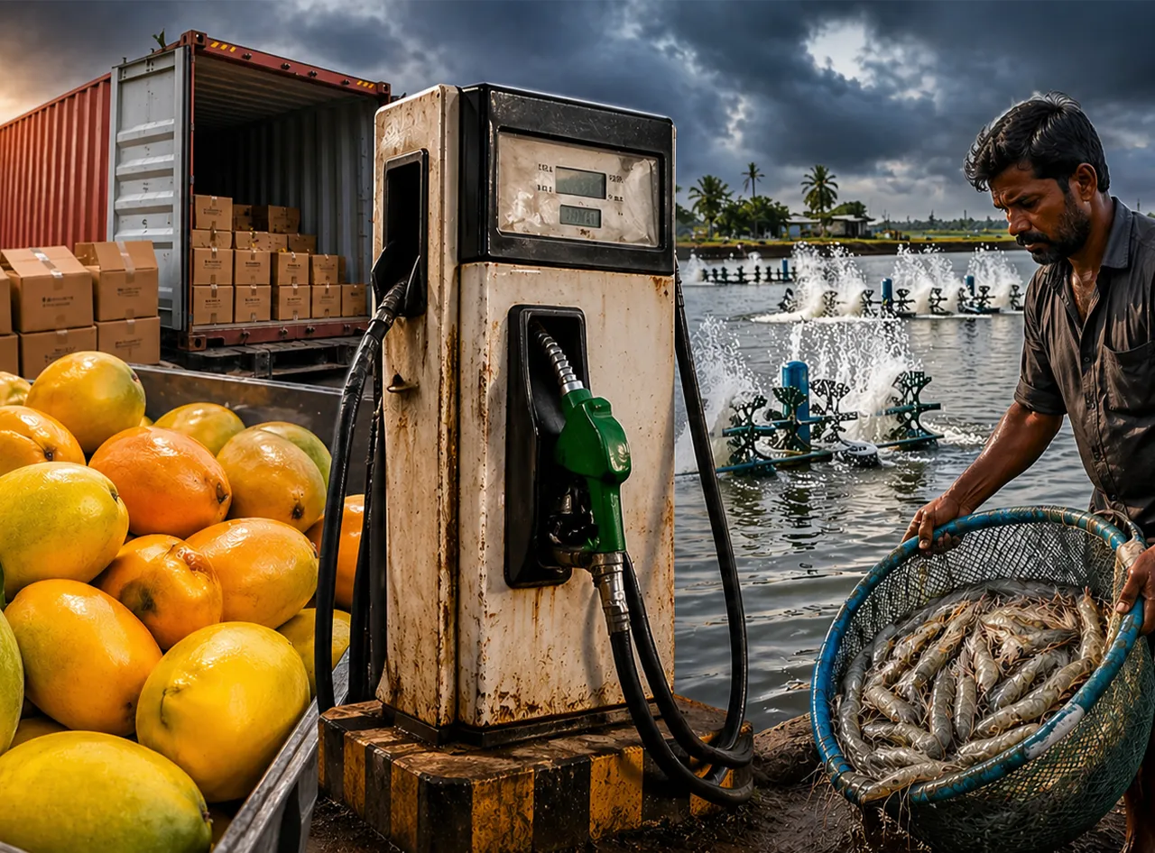 Mango Exports and Shrimp Farming Disrupted by Fuel Shortage in Andhra Pradesh