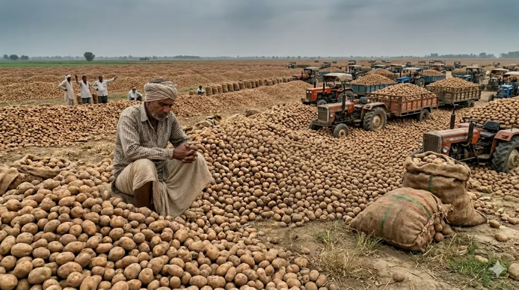 Potato Prices Crash in UP, Leaving Farmers in Deep Distress