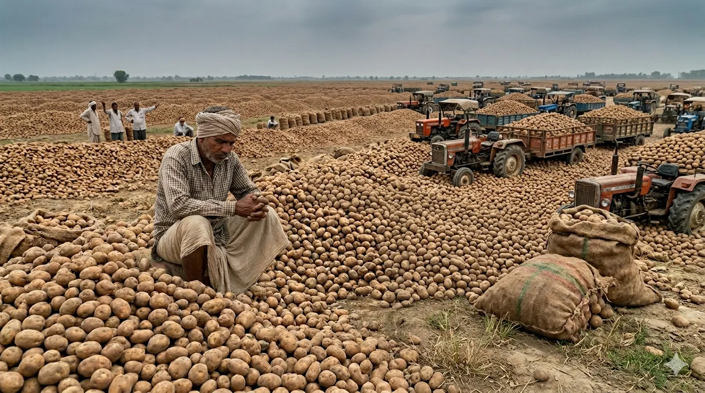 Potato Prices Crash in UP, Leaving Farmers in Deep Distress