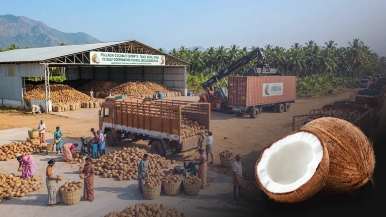 How Coconut Exports Rebound as Pollachi Shipments Recover Amid Gulf Tensions?
