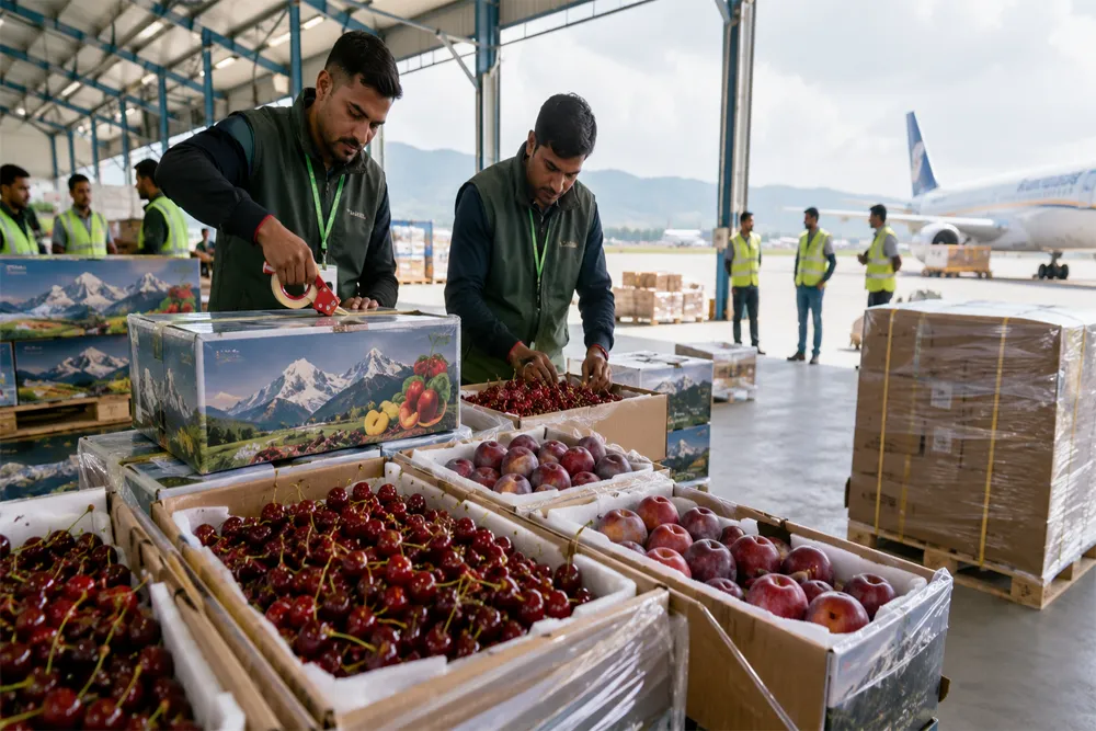 Kashmir’s First Fresh Fruit Export to Singapore A New Milestone