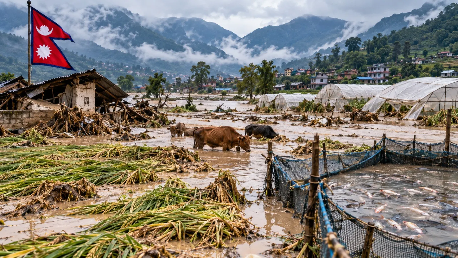 Nepal Floods Cause Rs. 3.26 Billion Damage to Agriculture, Livestock and Fisheries
