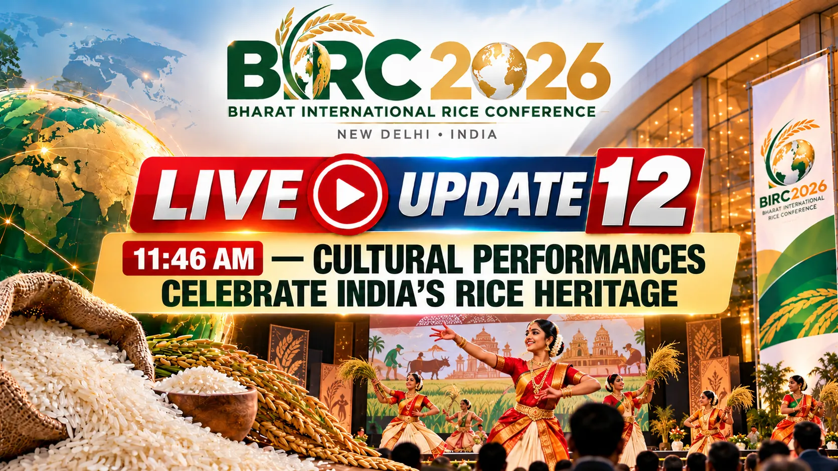 BIRC 2026 LIVE UPDATE 12 | 11:46 AM — Cultural Performances Celebrate India’s Rice Heritage
